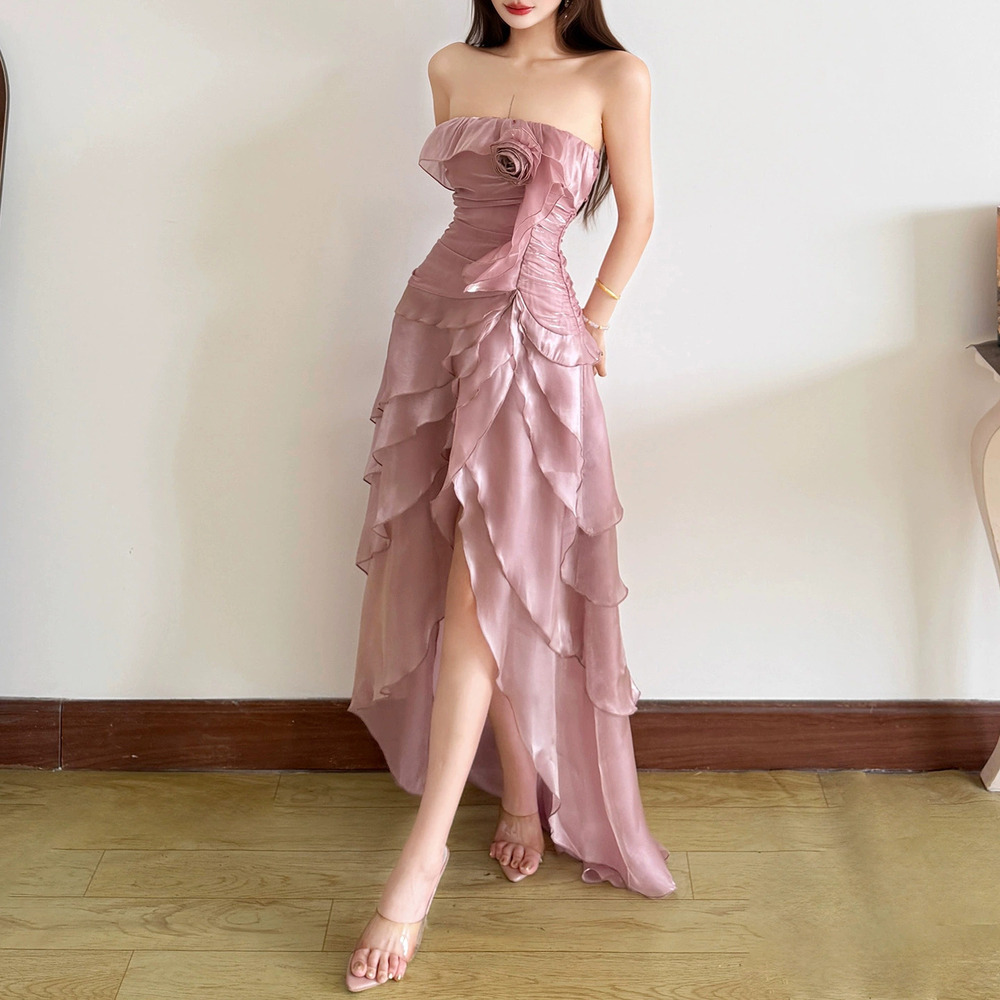 Zara Summer Girl Style Off Shoulder Strapless Dress